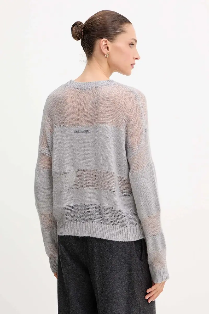 maglione con lana colore grigio 2K0335 K296 miniatura 3