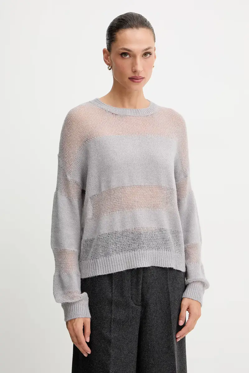 maglione con lana colore grigio 2K0335 K296