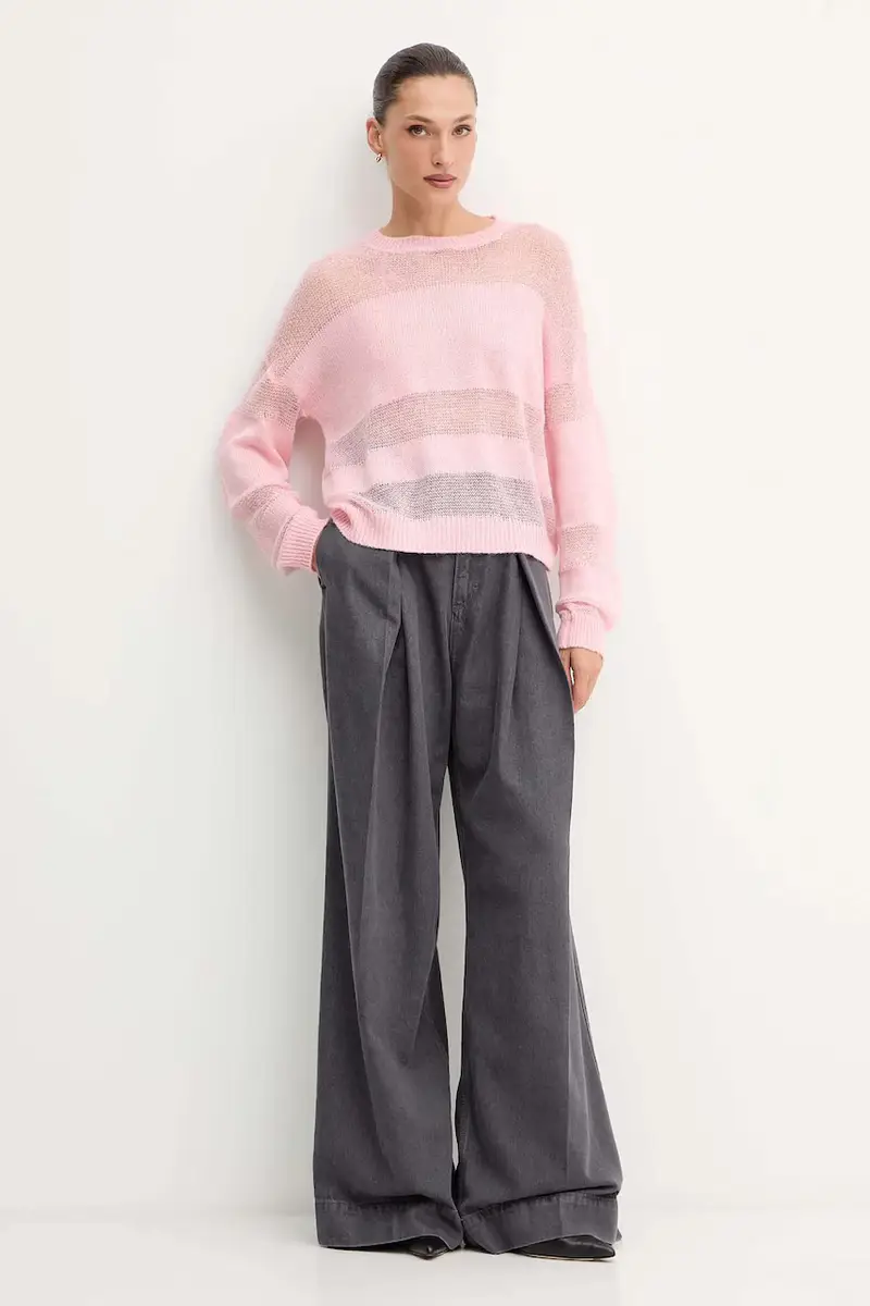 maglione con lana colore rosa 2K0335 K296 miniatura 2