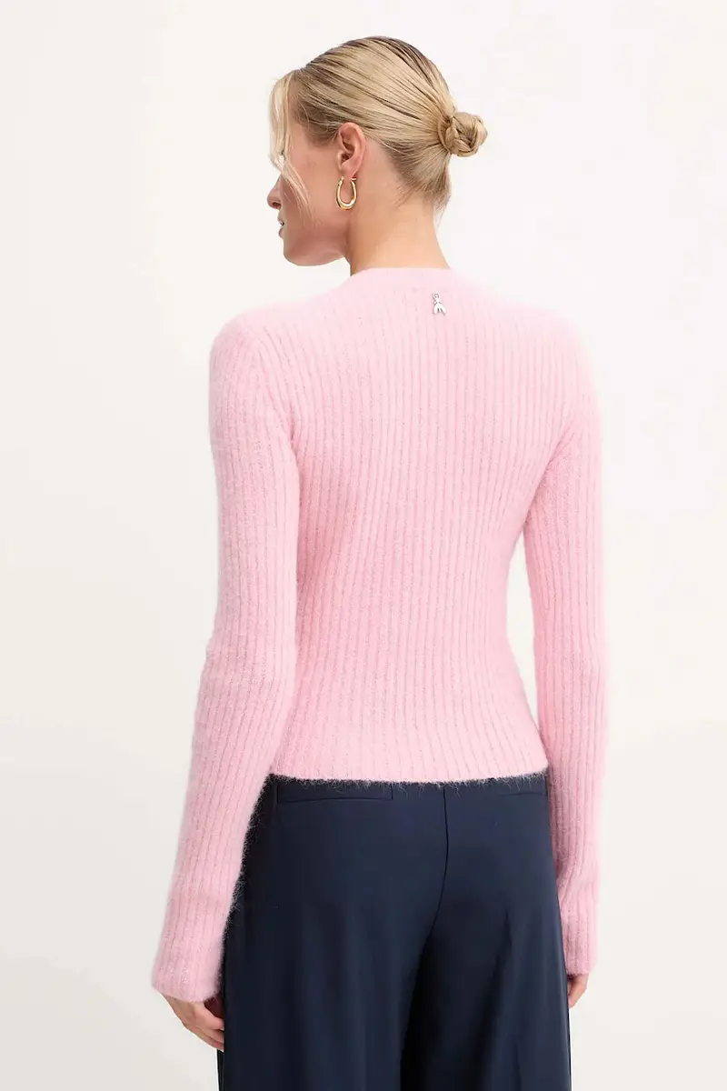 maglione con lana di alpaca colore rosa 2K0328 K294 miniatura 3