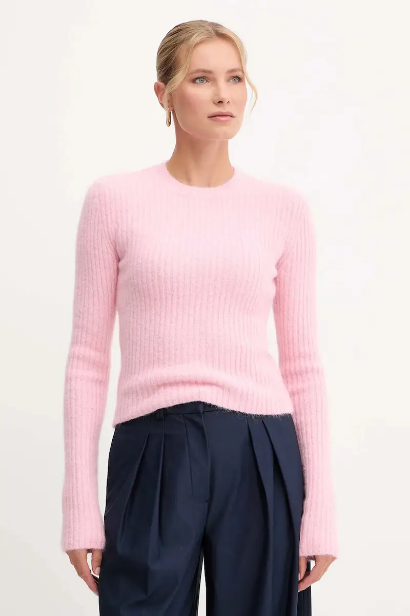 maglione con lana di alpaca colore rosa 2K0328 K294