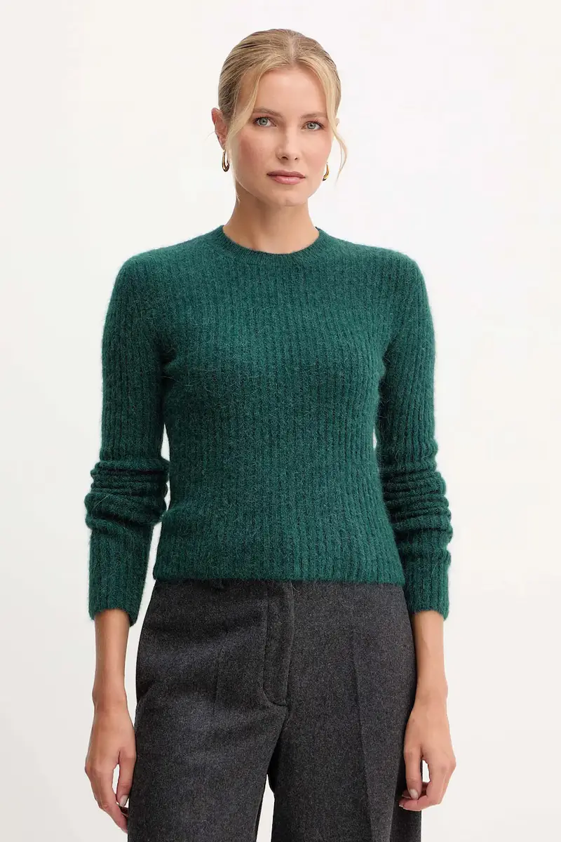 maglione con lana di alpaca colore verde 2K0328 K294