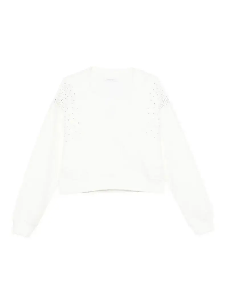 Maglione Con Strass Bianco