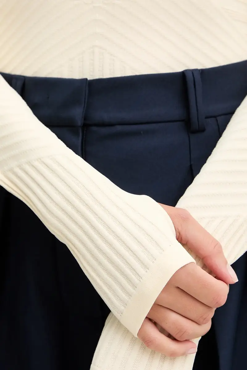 maglione donna colore beige 2K0361 K667 miniatura 5