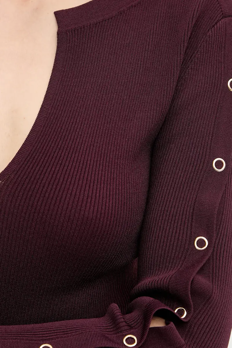 maglione donna colore granata 8K0328 K280 miniatura 5