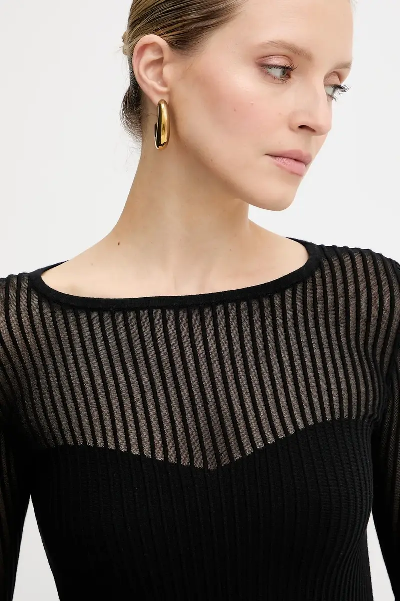 maglione donna colore nero 8K0305 K143 miniatura 4