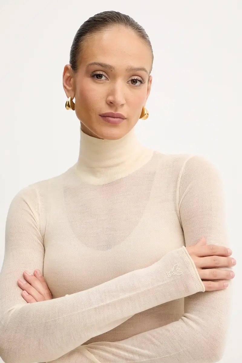 maglione in lana donna colore beige 2K0347 K034 miniatura 4