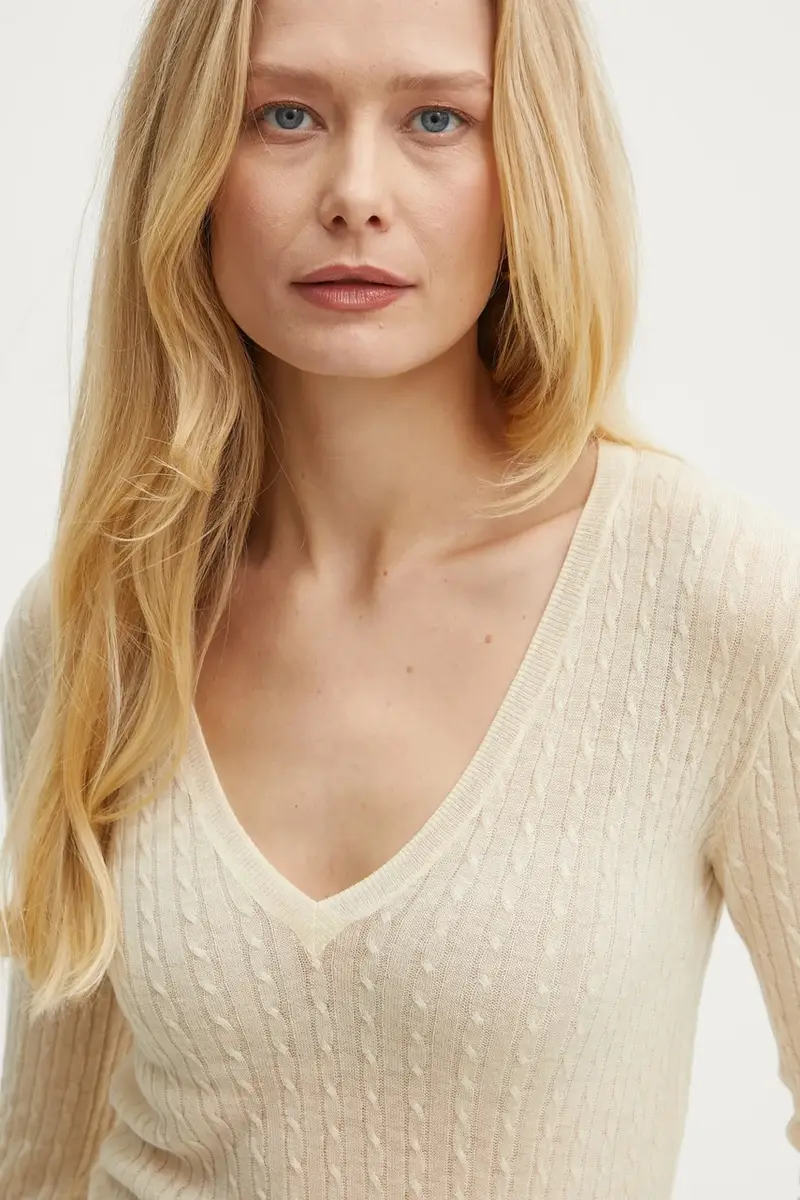 maglione in lana donna colore giallo 8K0263 K034 miniatura 4