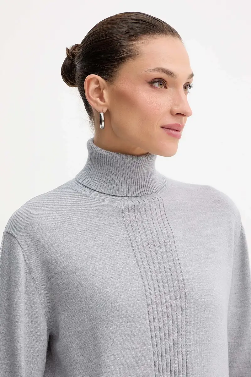 maglione in lana donna colore grigio 2K0340 KM36 miniatura 4