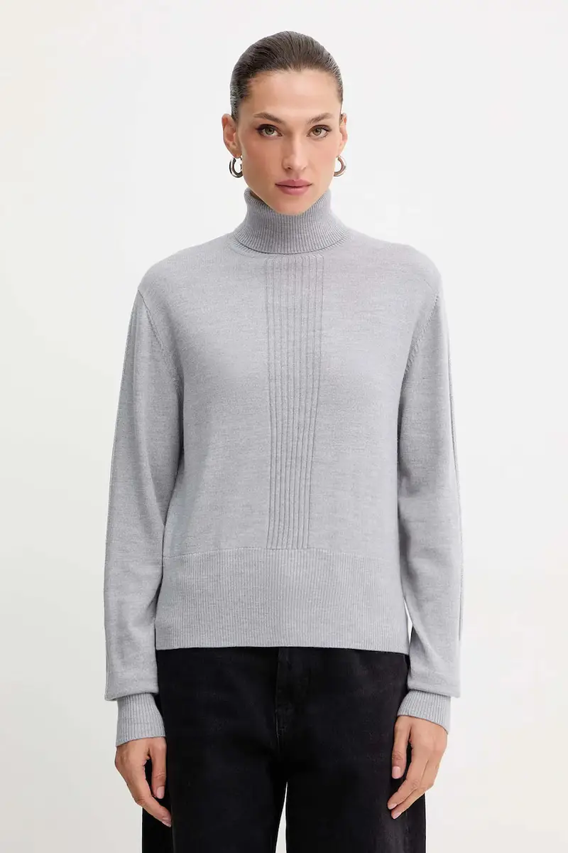maglione in lana donna colore grigio 2K0340 KM36