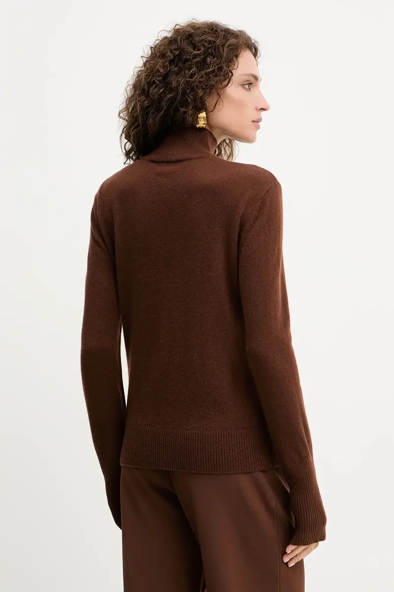 maglione in lana donna colore marrone 8K0319 K247 miniatura 3