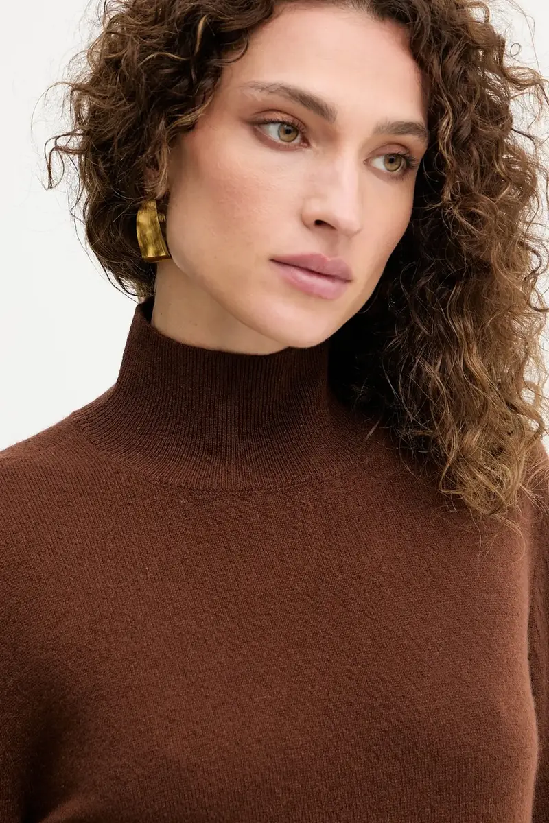 maglione in lana donna colore marrone 8K0319 K247 miniatura 4