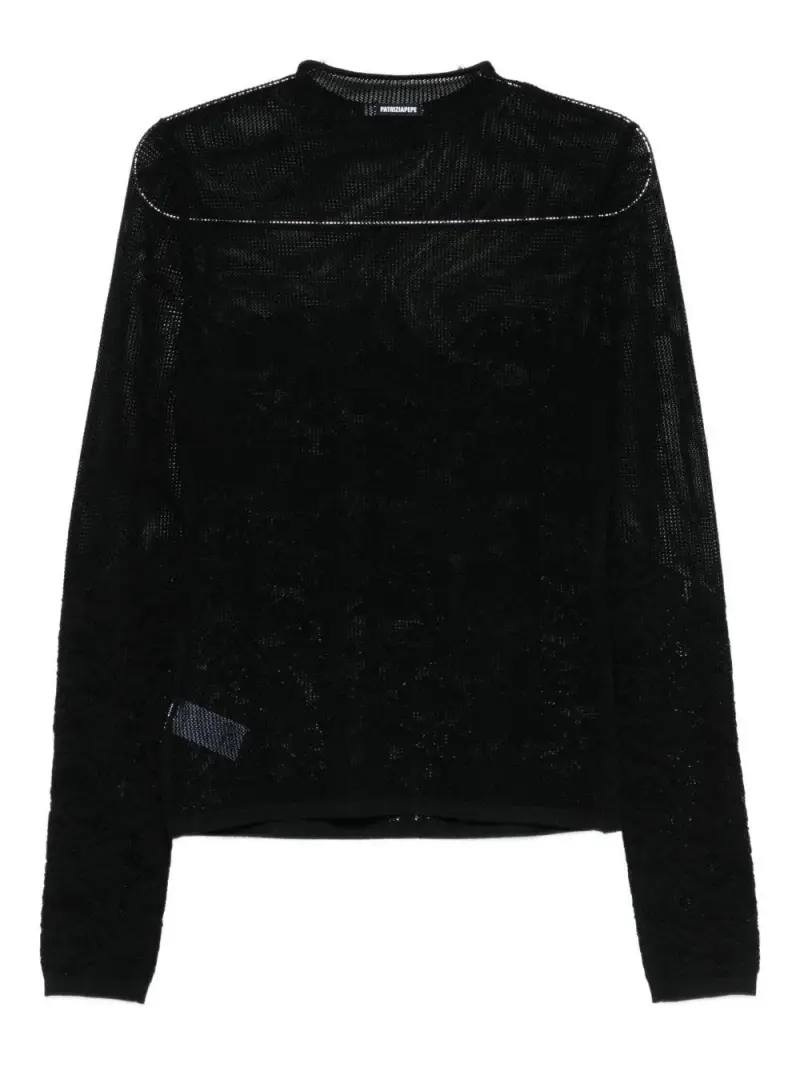 Maglione nero a maniche lunghe con girocollo Grigio miniatura 2