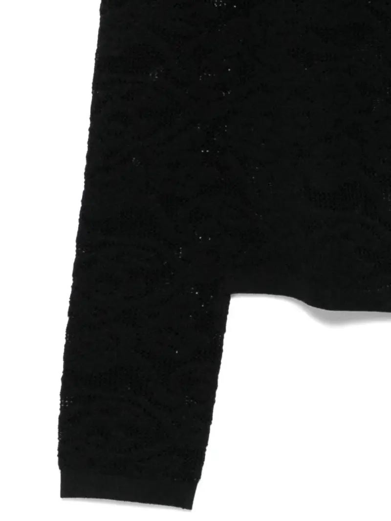 Maglione nero a maniche lunghe con girocollo Grigio miniatura 3