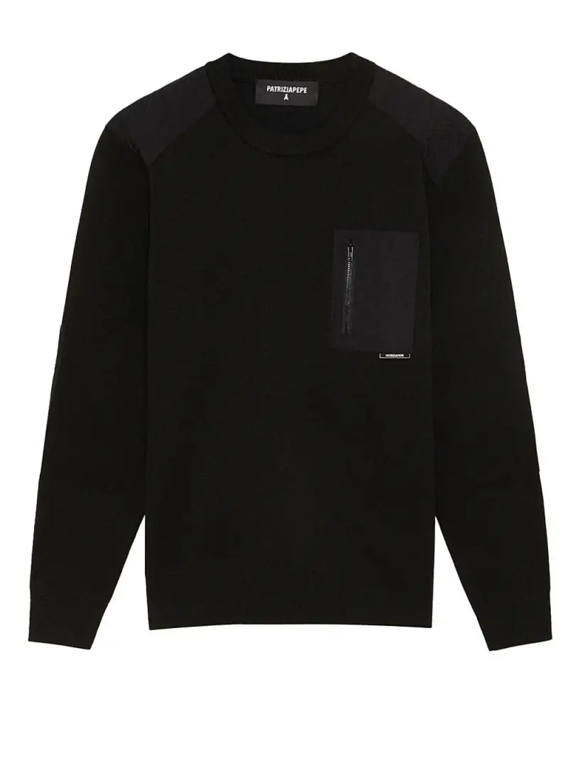 Maglione nero con taschino