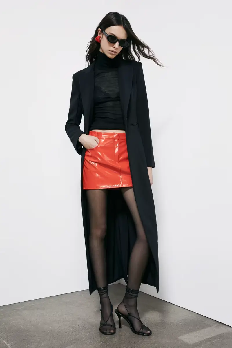 Minigonna glossy Arancione