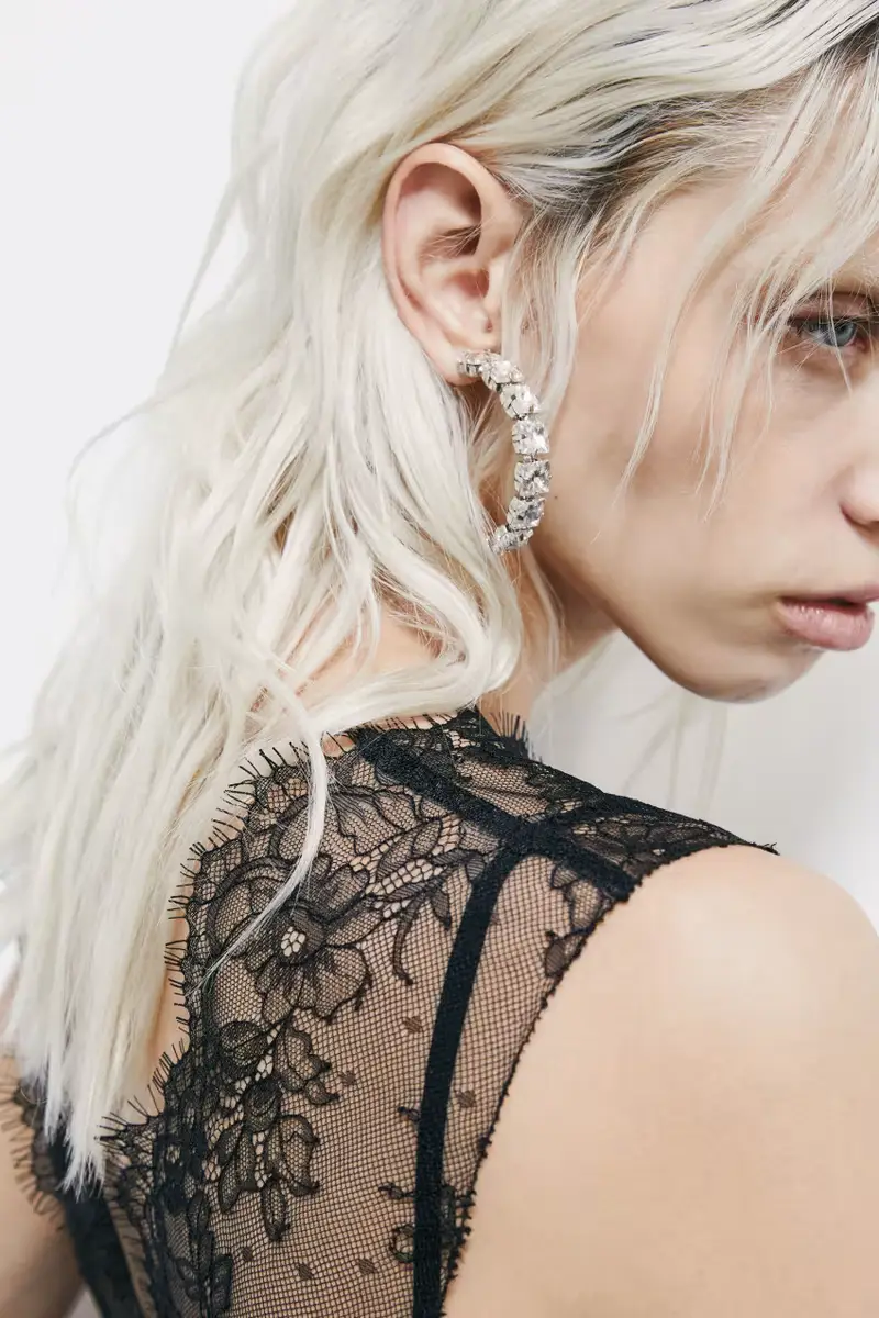 Orecchini a cerchio Diamond Cut