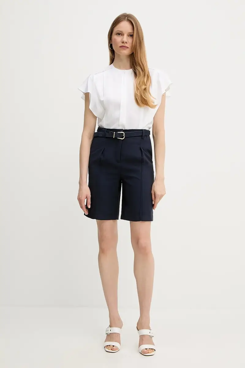 pantaloncini donna colore blu navy 2P1661 A573 miniatura 2