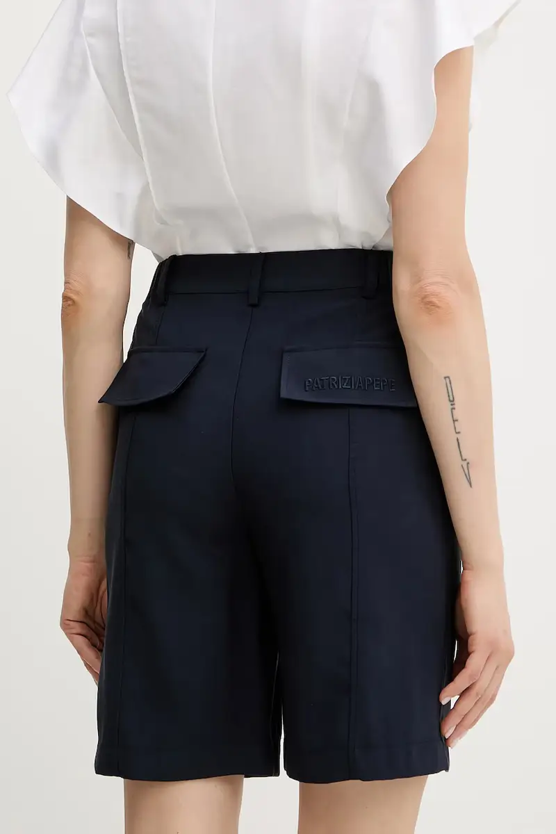 pantaloncini donna colore blu navy 2P1661 A573 miniatura 3