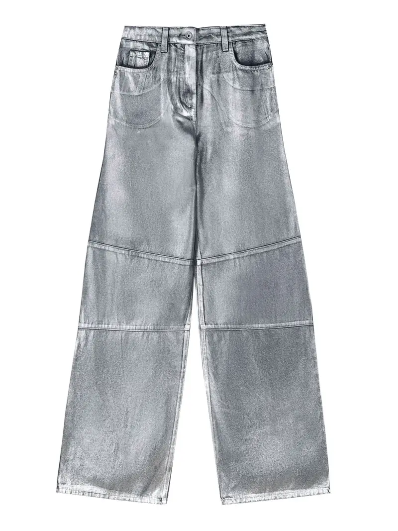 pantalone 5 tasche patrizia pepe da donna - argento