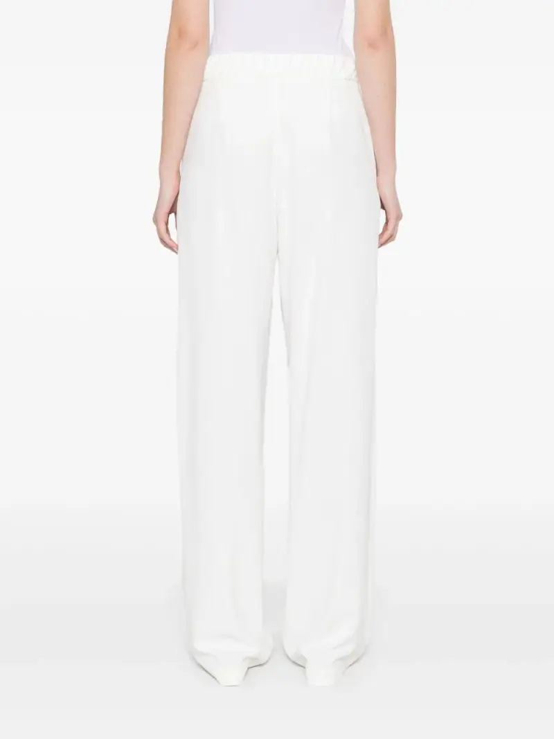 Pantalone bianco dritto in crepe miniatura 2