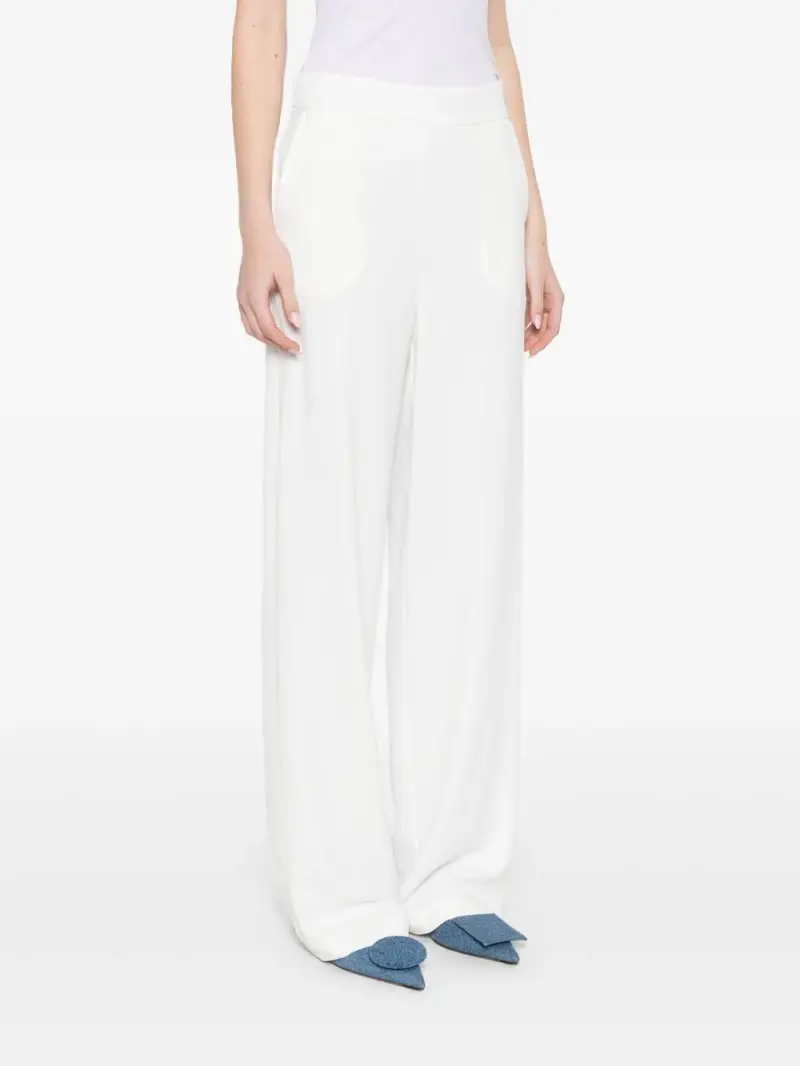 Pantalone bianco dritto in crepe miniatura 3