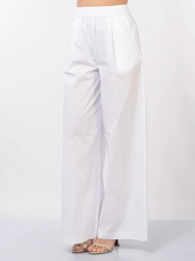 pantalone da donna Patrizia Pepe ampio con elastico Bianco