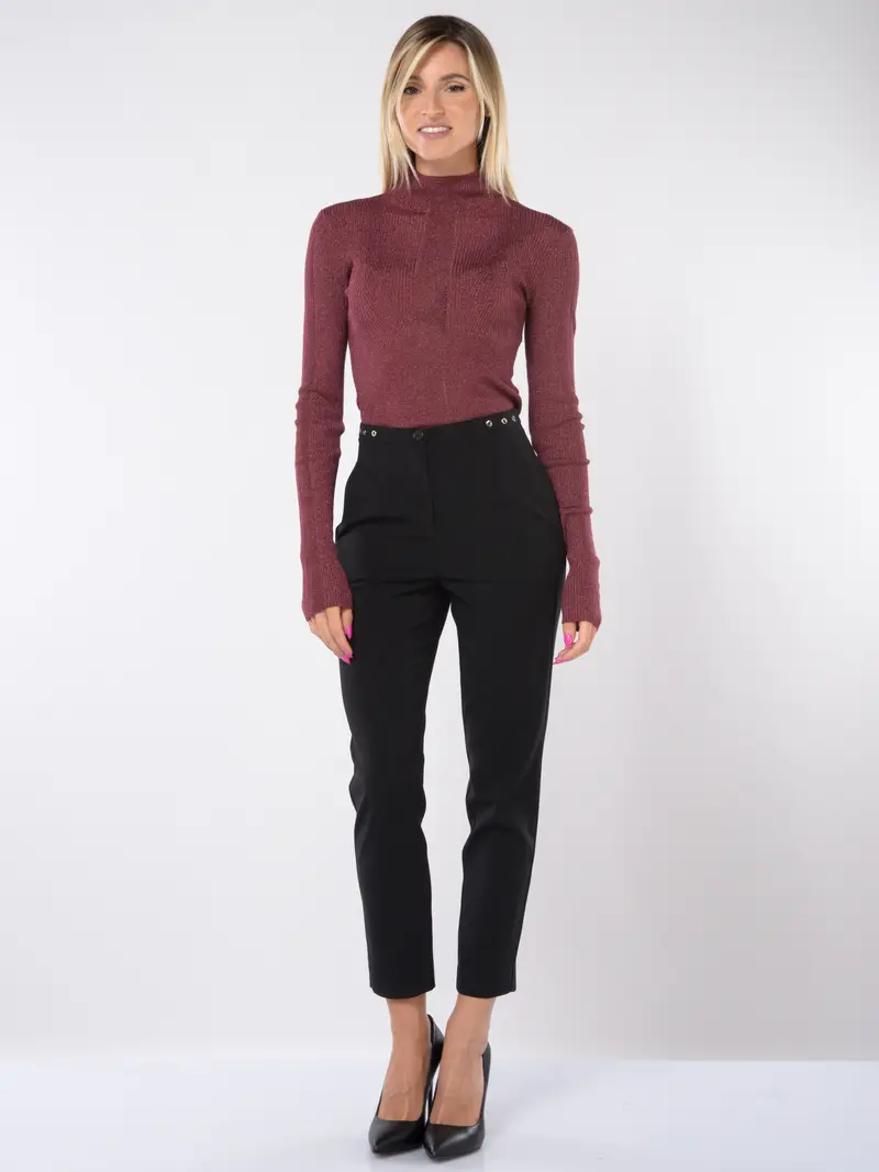 pantalone da donna Patrizia Pepe Essential a sigaretta NERO miniatura 2