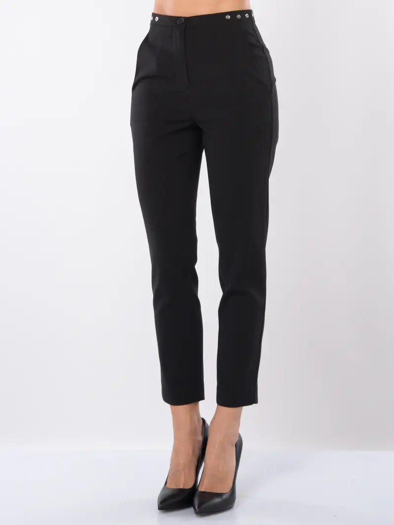 pantalone da donna Patrizia Pepe Essential a sigaretta NERO