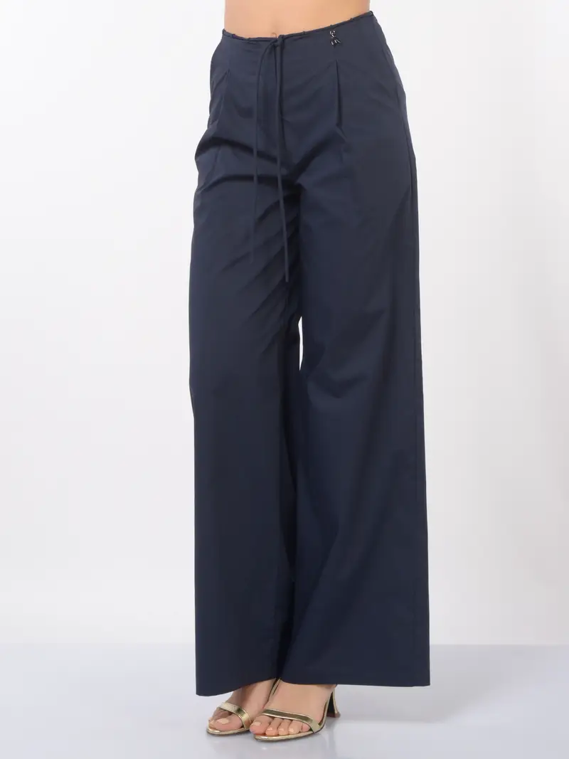 pantalone da donna Patrizia Pepe Essential con coulisse Blu