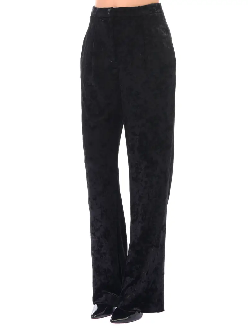 pantalone da donna Patrizia Pepe fluido in velluto NERO