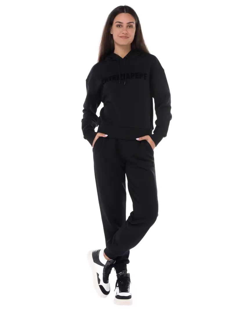 pantalone da donna Patrizia Pepe in felpa con logo NERO miniatura 2