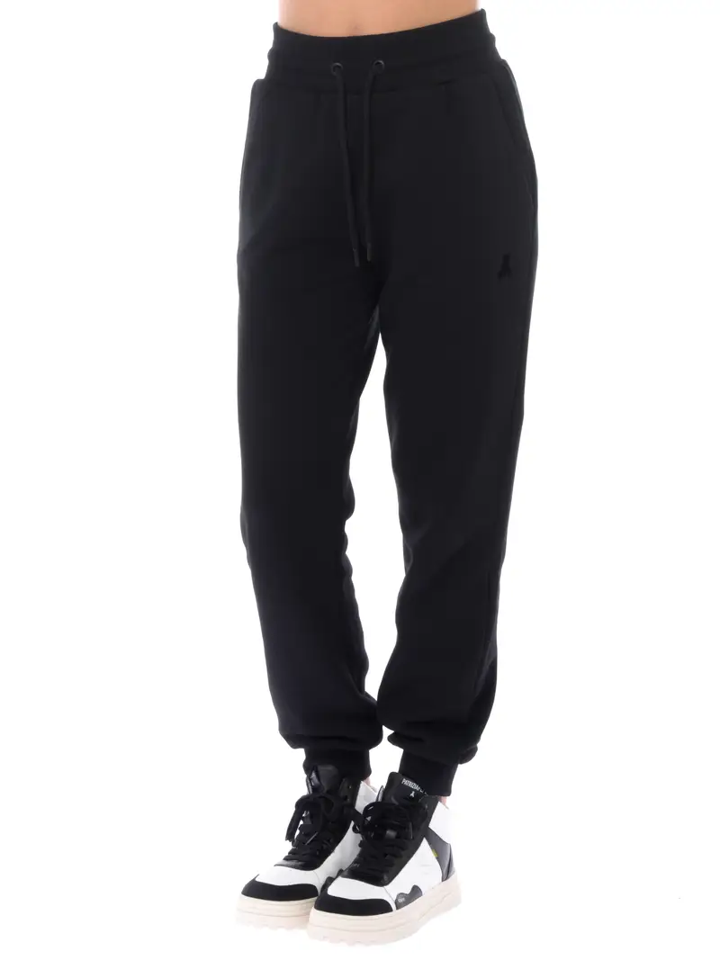 pantalone da donna Patrizia Pepe in felpa con logo NERO