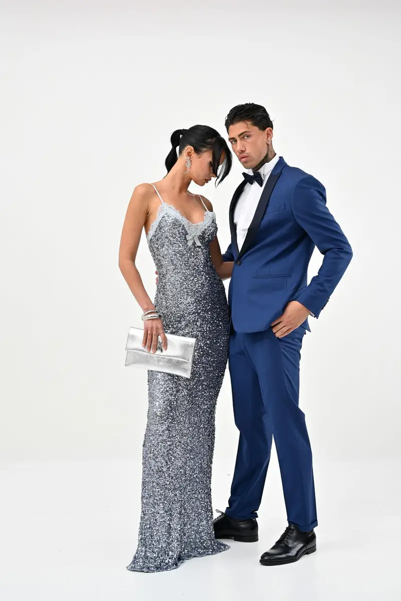 PATRIZIA PEPE Pantalone elegante blu da uomo miniatura 3