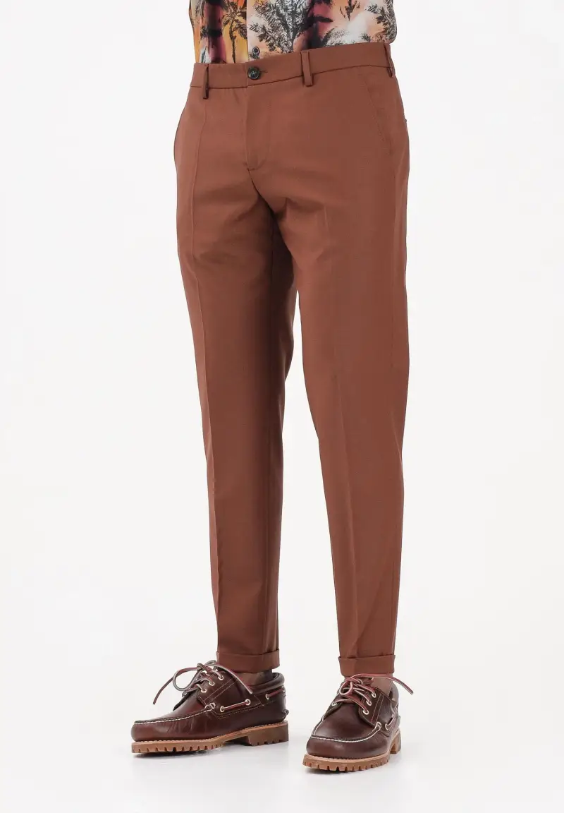 Pantalone elegante cuoio da uomo