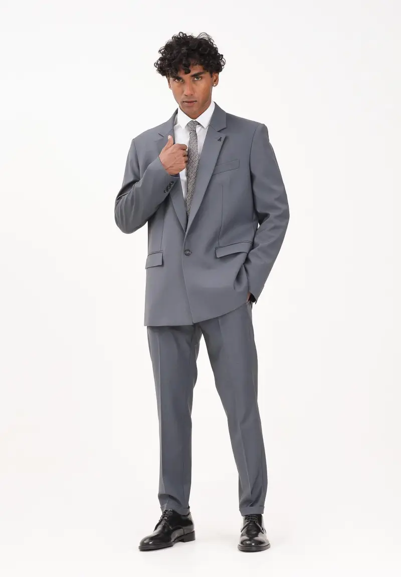 Pantalone elegante grigio scuro da uomo miniatura 2