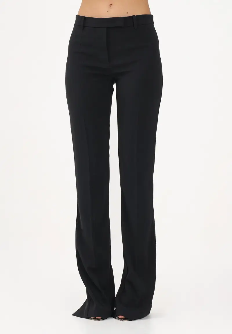 Pantalone elegante nero da donna in crêpe