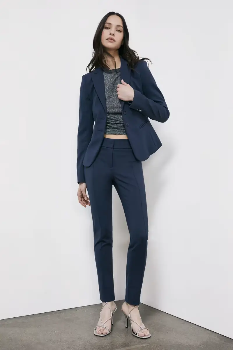 Pantalone slim alla caviglia Blu