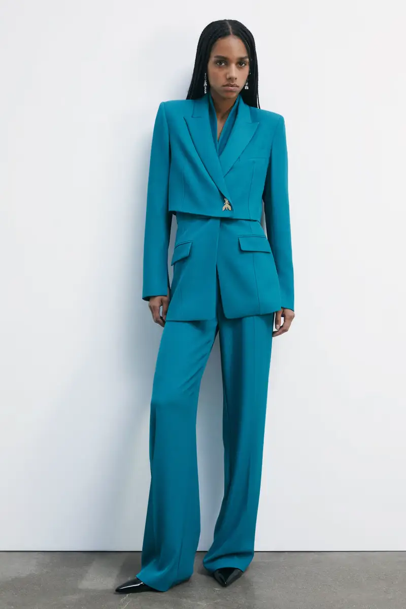 Pantaloni a palazzo vita alta Verde