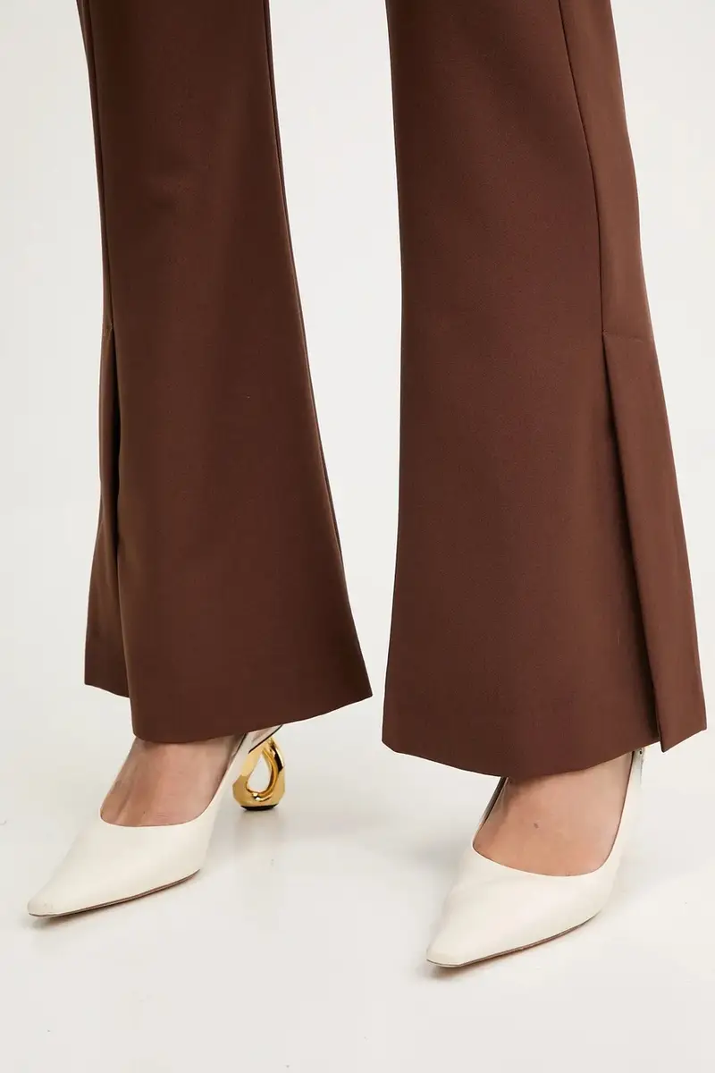 pantaloni donna colore marrone 8P0754 A623 miniatura 4