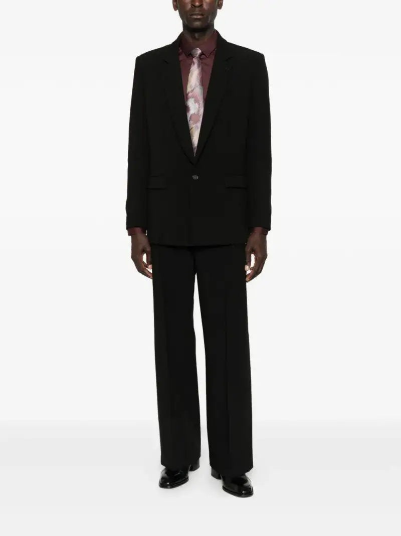 Pantaloni dritti neri in tessuto tecnico Nero miniatura 2