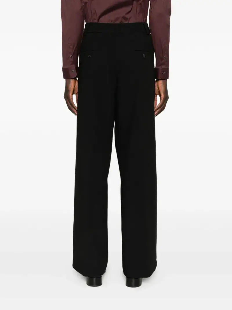 Pantaloni dritti neri in tessuto tecnico Nero miniatura 3