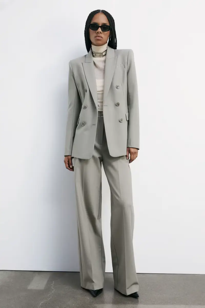 Pantaloni "ESSENTIAL" a palazzo Beige