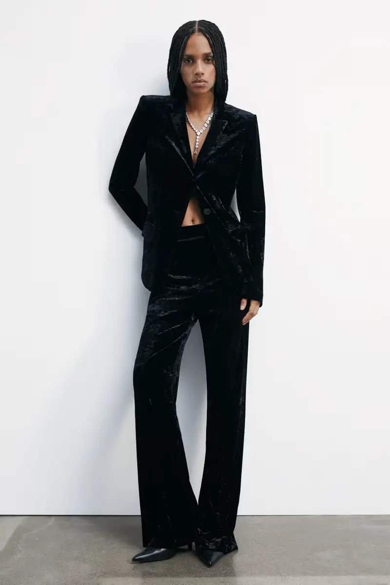 Pantaloni "ESSENTIAL" in velluto Nero