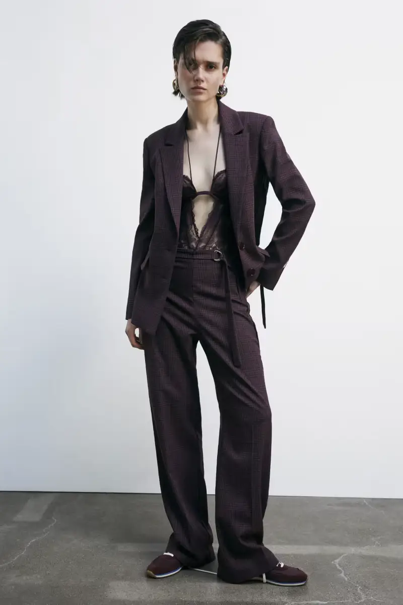 Pantaloni fluidi checked