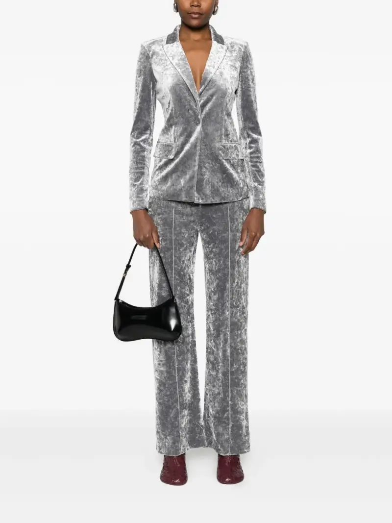 Pantaloni grigi in velluto Grigio miniatura 3