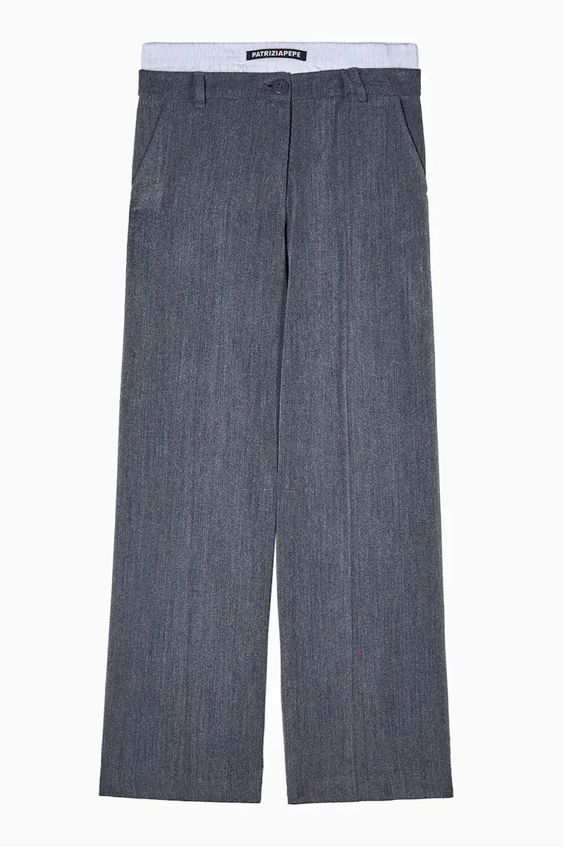 pantaloni in lana bambino/a A676 Grigio miniatura 2