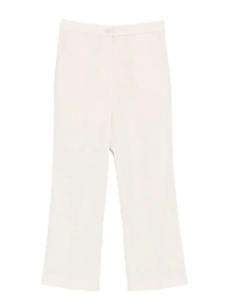 Pantaloni in morbido crÃªpe Bianco