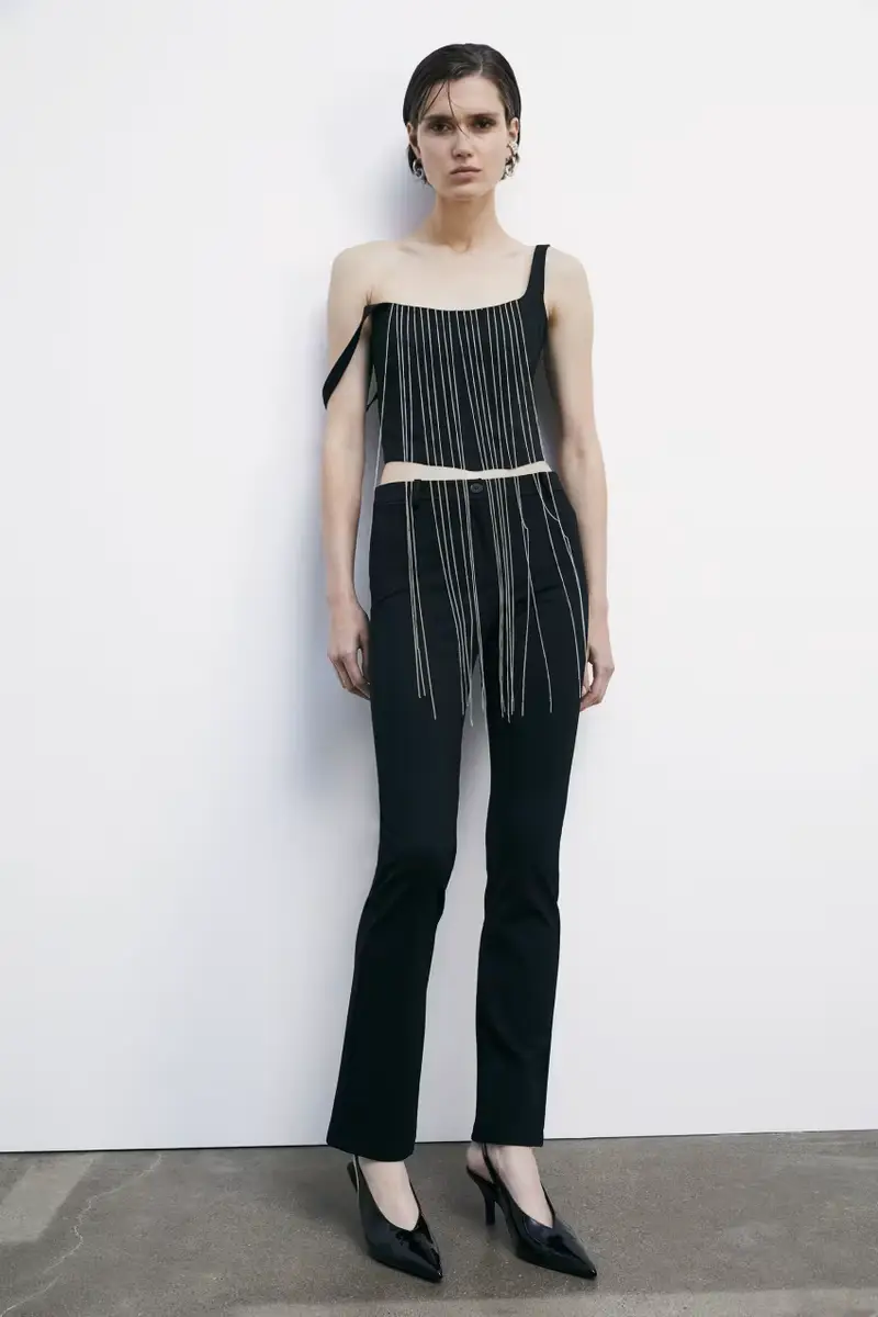 Pantaloni slim stretch "ESSENTIAL" Nero