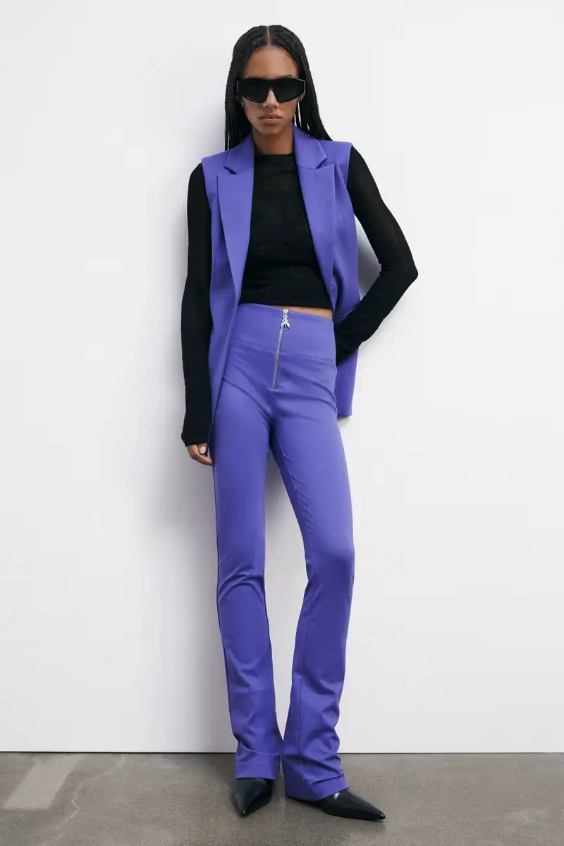 Pantaloni stretch con zip Fly Viola